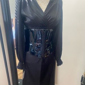 Silk set black skirt -blouse